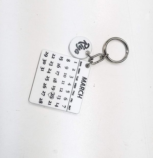 Personalized/Custom Engraved Date Calendar Keychain