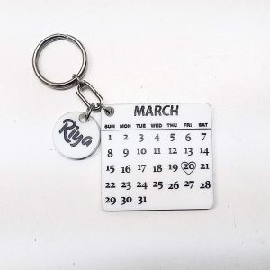 Personalized/Custom Engraved Date Calendar Keychain