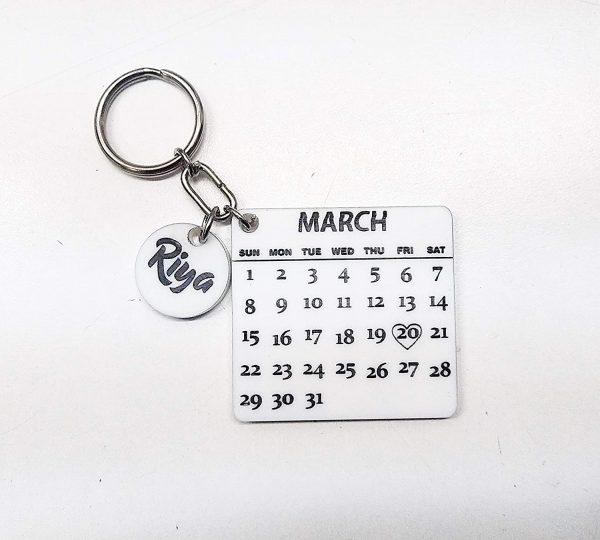 Personalized/Custom Engraved Date Calendar Keychain