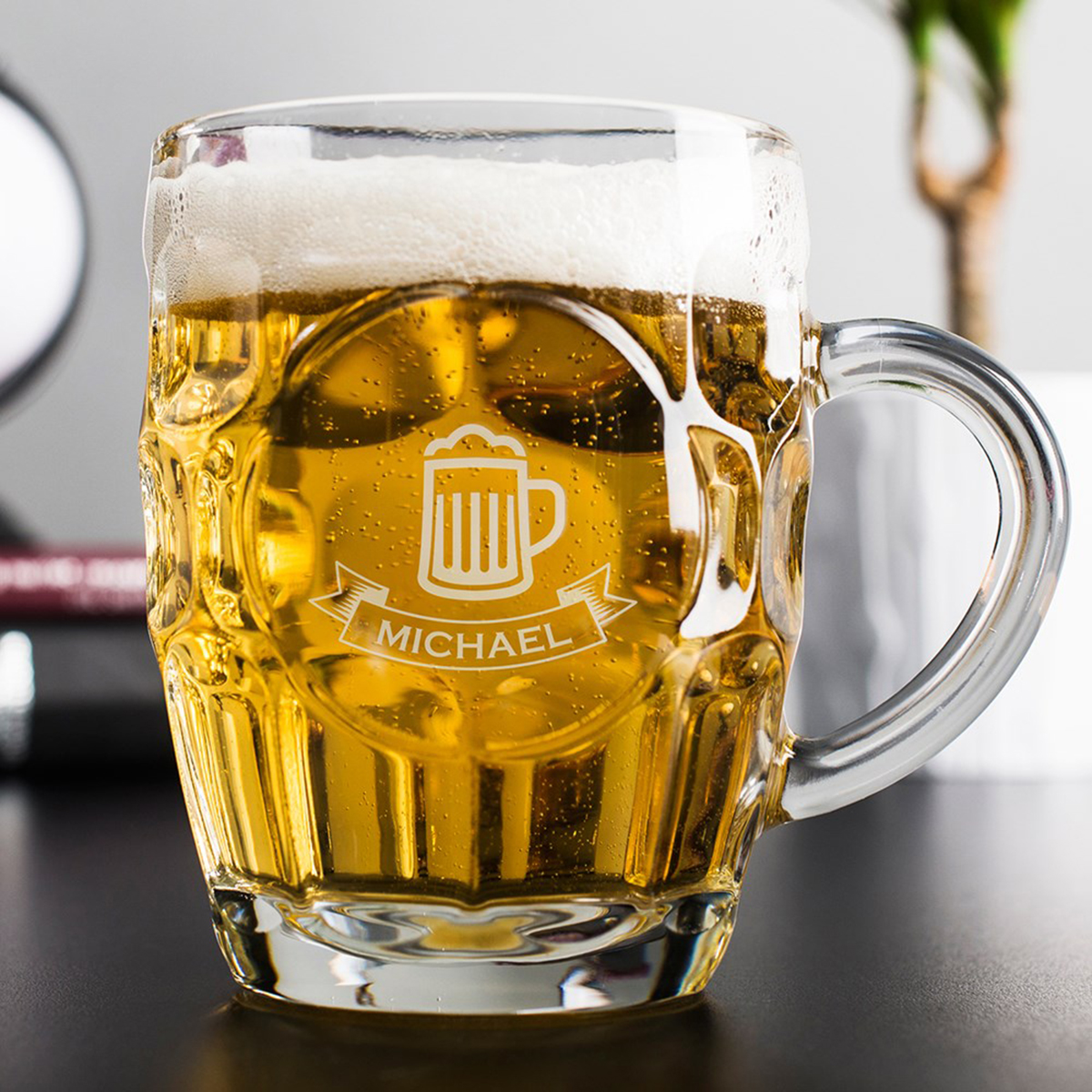 Personalised Dimple Pint Glass Beer Mug 600 ml Incrizma