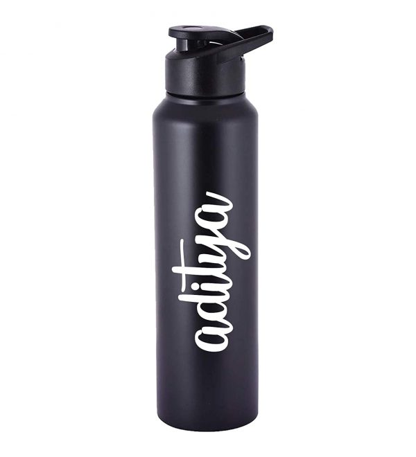 Custom Engraved water bottle black-2