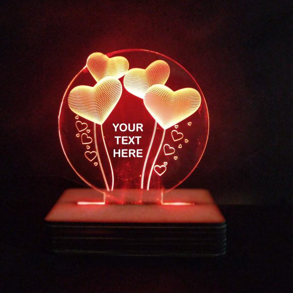 Custom Engraving Text Night Light - 3D Illusion Crystal Lamp - Home Decoration Lighting